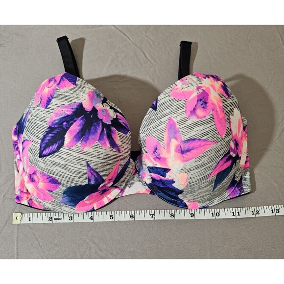Pink Victoria’s Secret Wear Everywhere Push Up Bra Tropical Floral 32 DDD Beachy - Picture 10 of 11